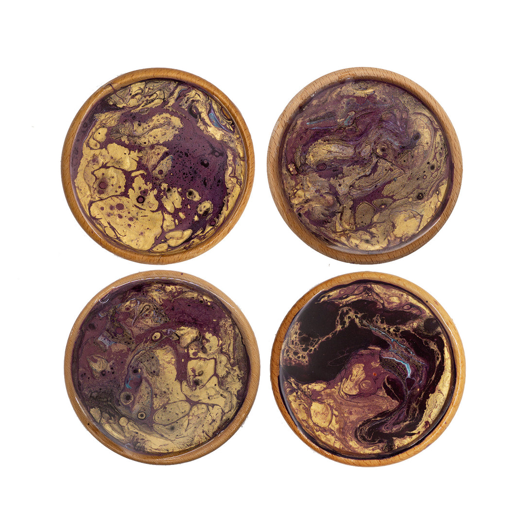 Royal Sky Abstract Coasters - Round