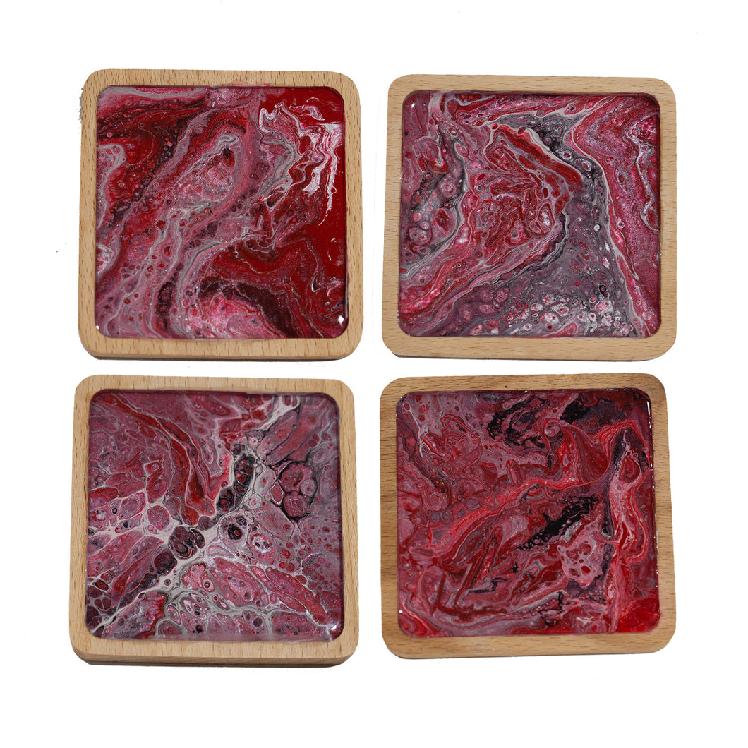 Rebel Romance Abstract Coasters - Square